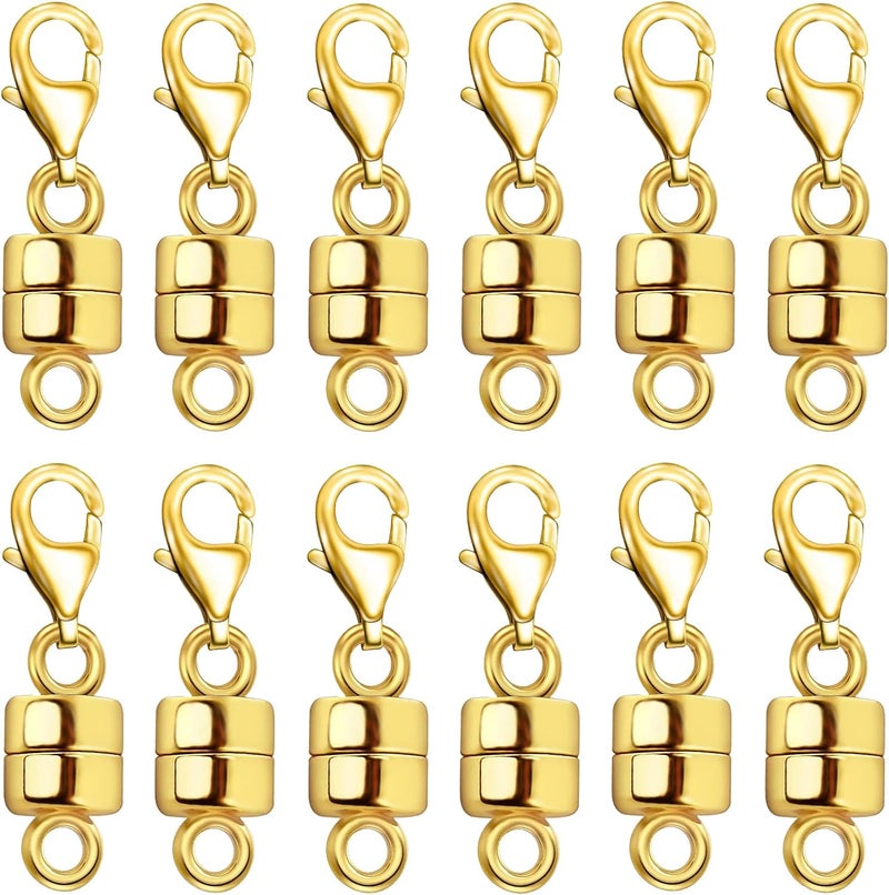 MKCYD Magnetic Necklace Clasp with Lobster Clasp,14K Gold and Silver Magnetic Jewelry Clasps for Necklace Extender Bracelet Closures - Image 1